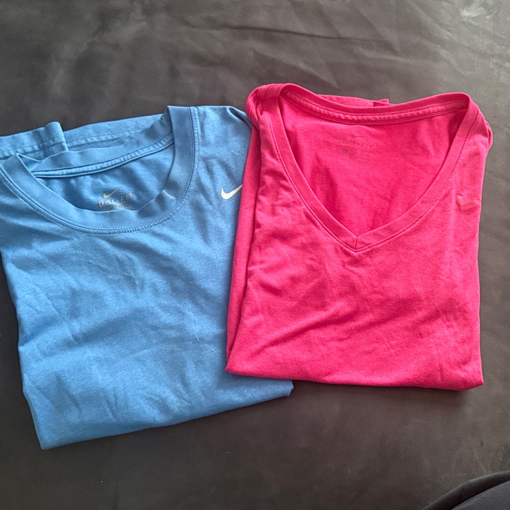 Nike Vibrant Blue and Pink Tees